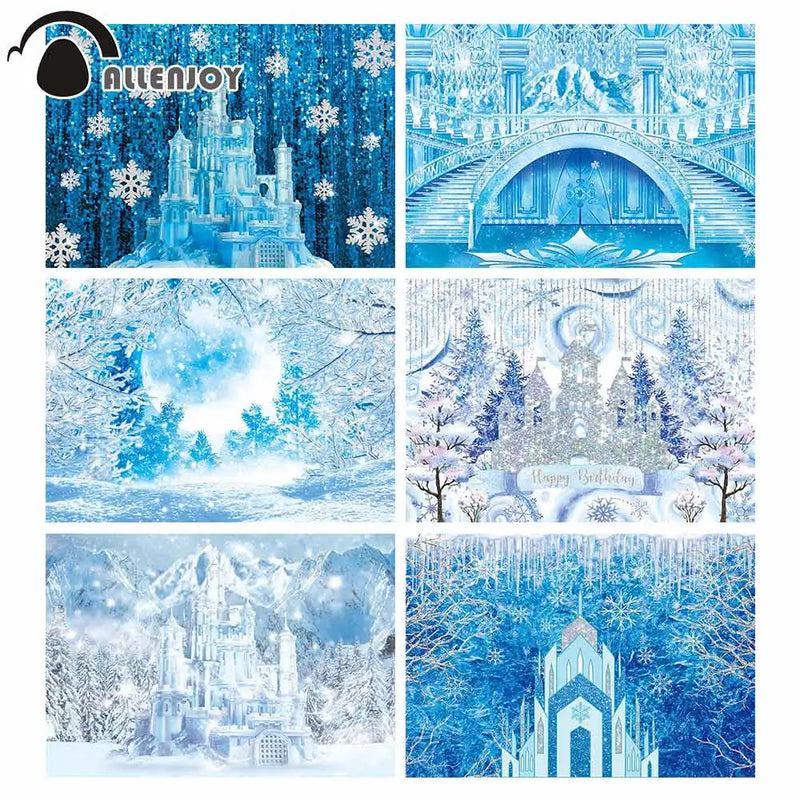 Frozen Party Castle Snowy Forest Landscape