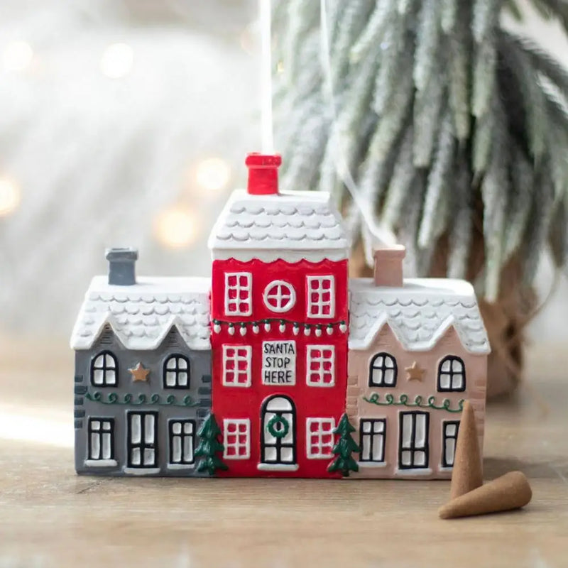 Resin Incense Cone Holder Christmas House