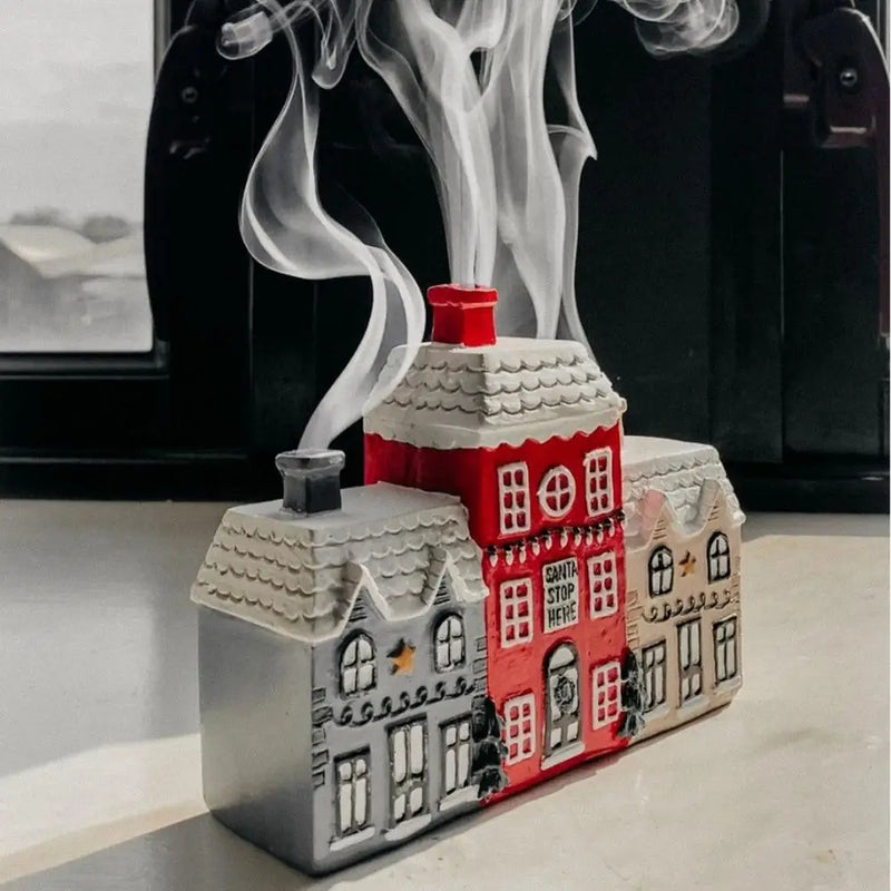 Resin Incense Cone Holder Christmas House