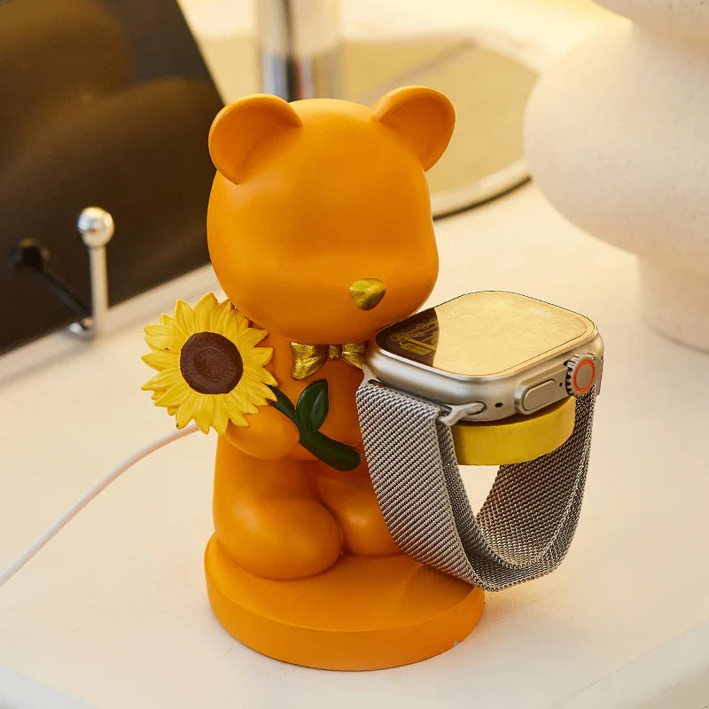 Creative Cute Sunflower Bear Apple Watch Stand