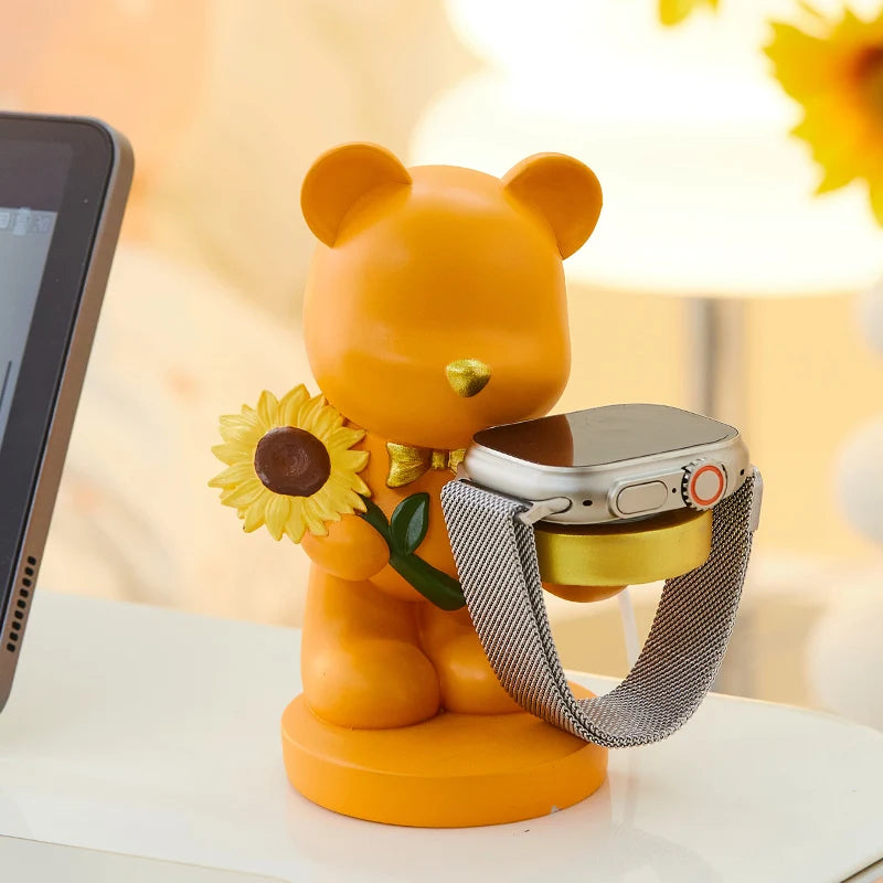 Creative Cute Sunflower Bear Apple Watch Stand