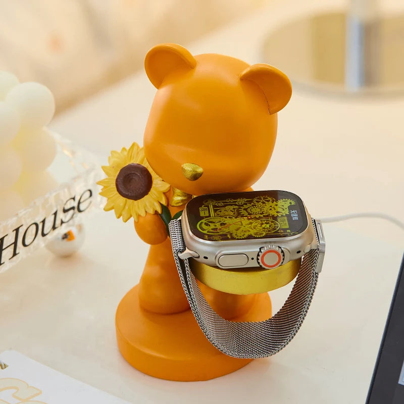 Creative Cute Sunflower Bear Apple Watch Stand