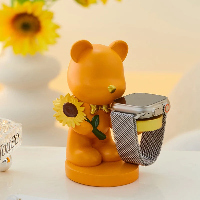 Creative Cute Sunflower Bear Apple Watch Stand