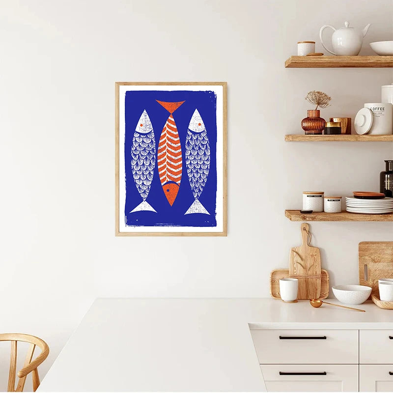 Style Three Fish Canvas Painting Poster