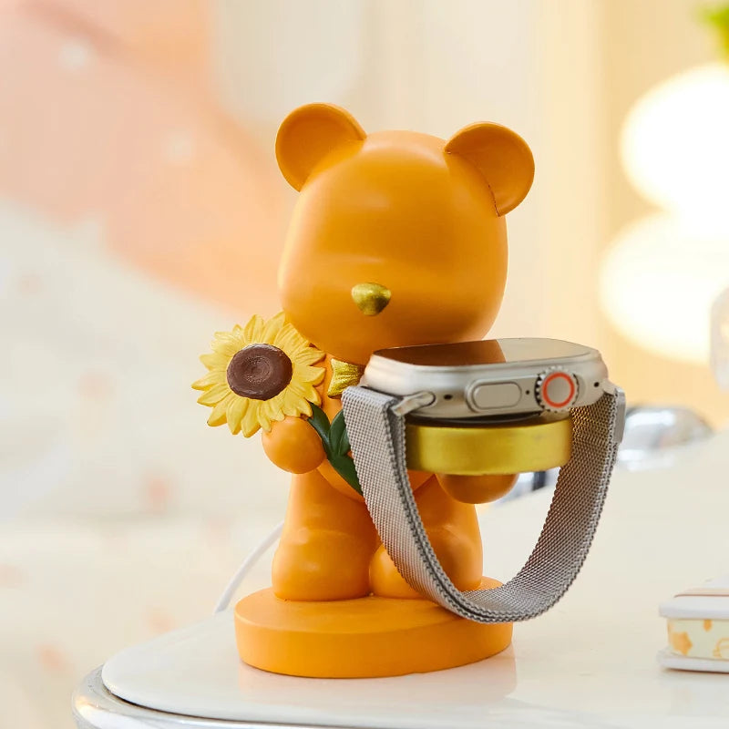 Creative Cute Sunflower Bear Apple Watch Stand